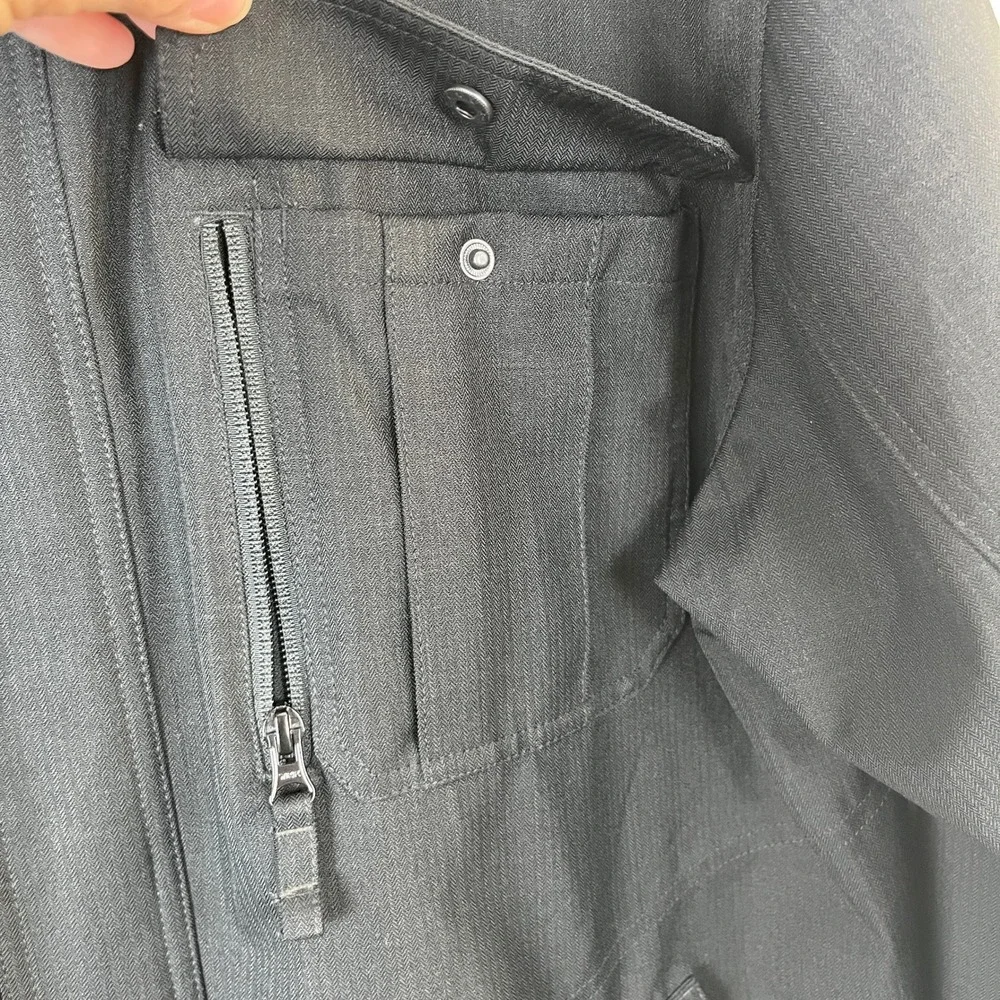 HI-TEC Mens XL Black Waterproof Full Zip Jacket Utility‎ Style Pockets